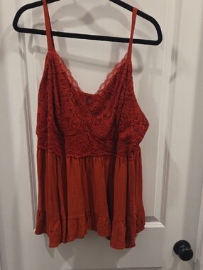 Torrid Women’s Lace-Trim Rust Camisole Top